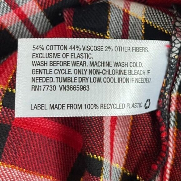 Cat & Jack Girls' Plaid Woven Long Sleeve Dress Size L - Picture 8 of 9